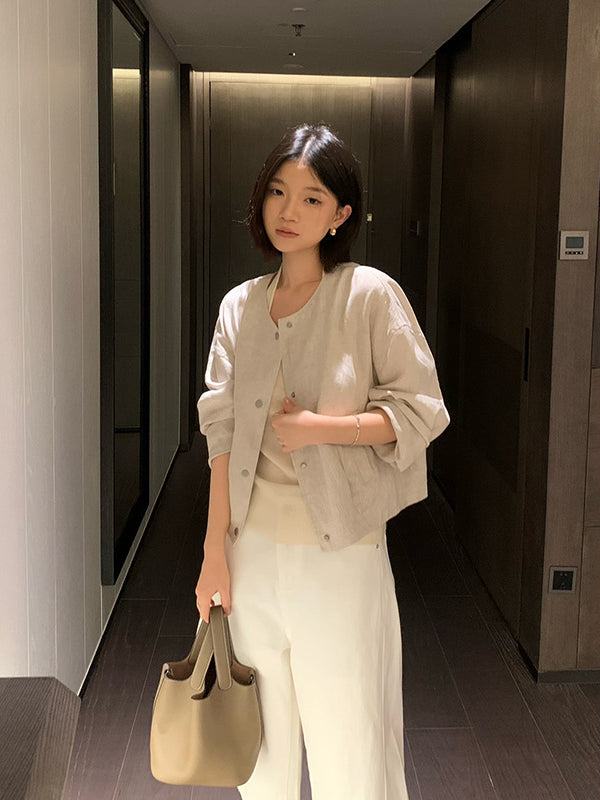 Ramie Cropped Jacket R31145