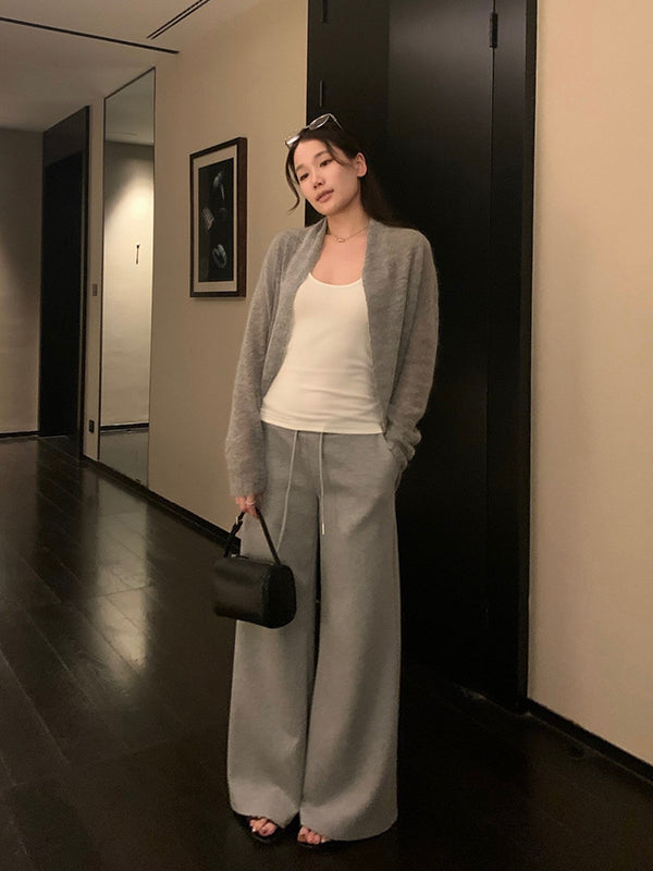 Drawstring Waist Tencel Pants R31151