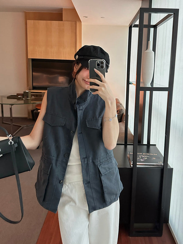 Workwear Pocket Suede Vest R31167