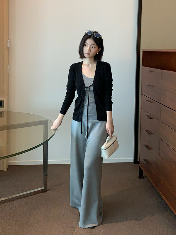 Tencel Wool Tie Knit Cardigan R31171