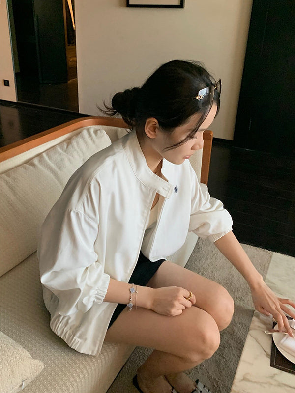 Embroidered Stand Collar Jacket R31138