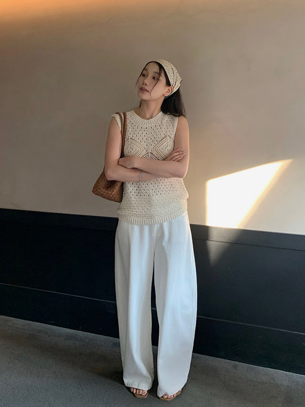 Hollow Crochet Knit Vest R31166