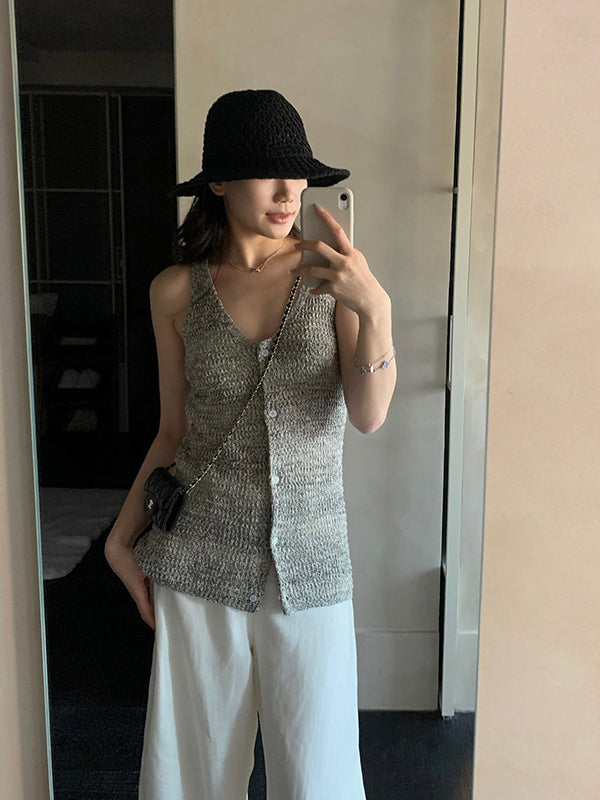 V-Neck Knit Vest Top R31159