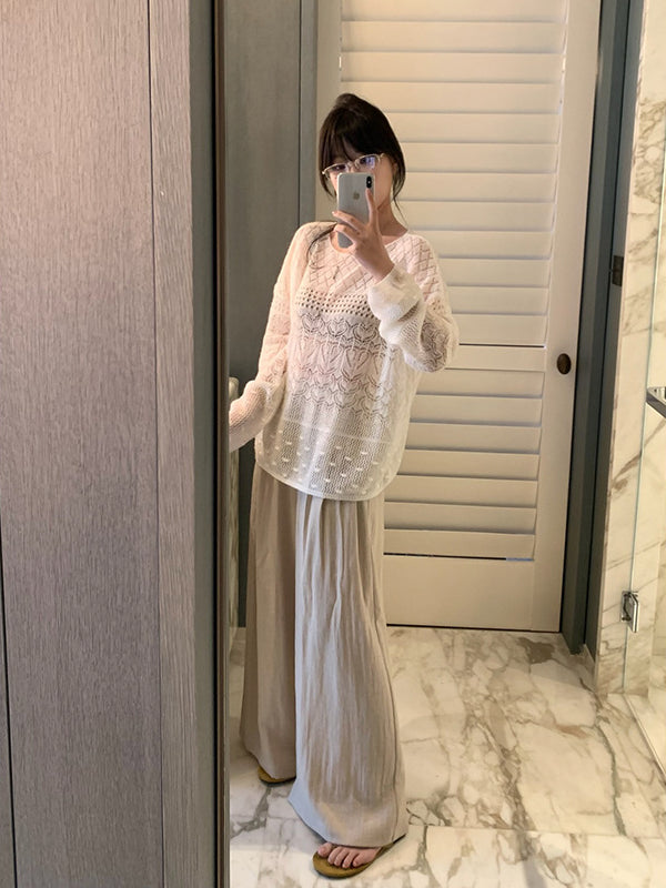 Hollow Crochet Knit Top R31152