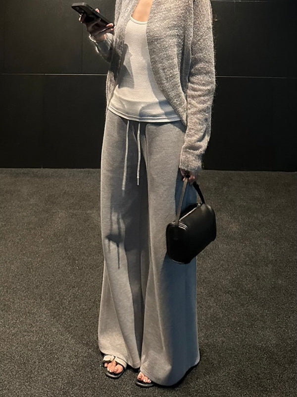 Drawstring Waist Tencel Pants R31151