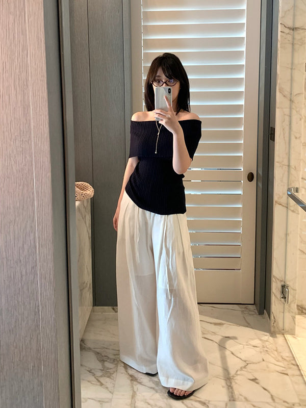 Off-Shoulder Wool Knit Top R31154