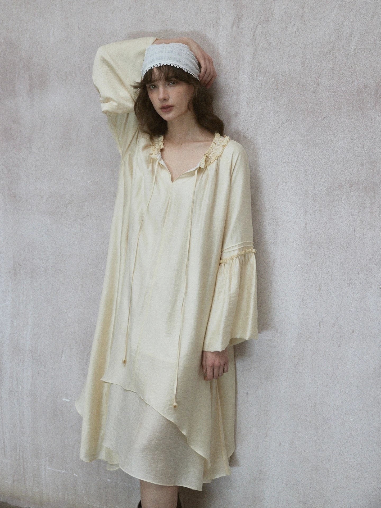 Lace-up Midi Dress R31060