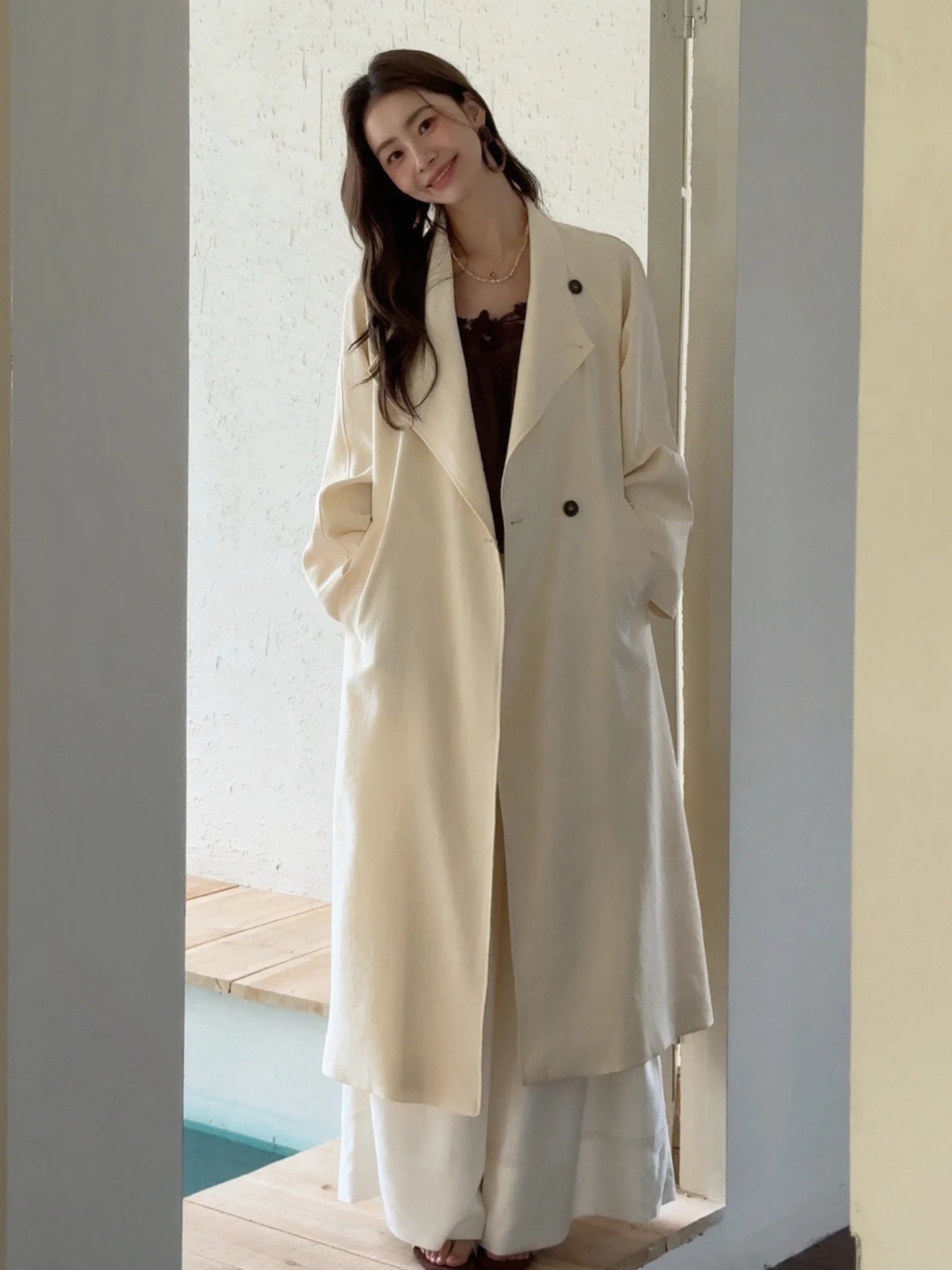 Korean Lapel Trench Coat R31054