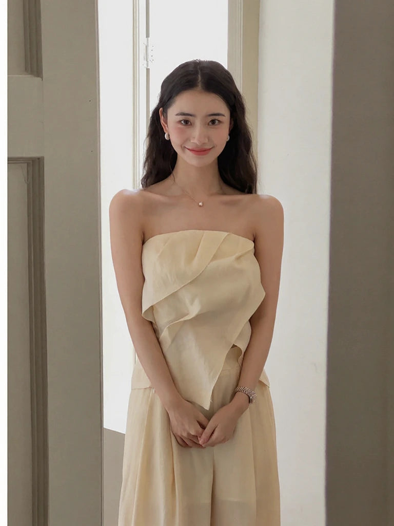 Irregular Pleated Suit R31035