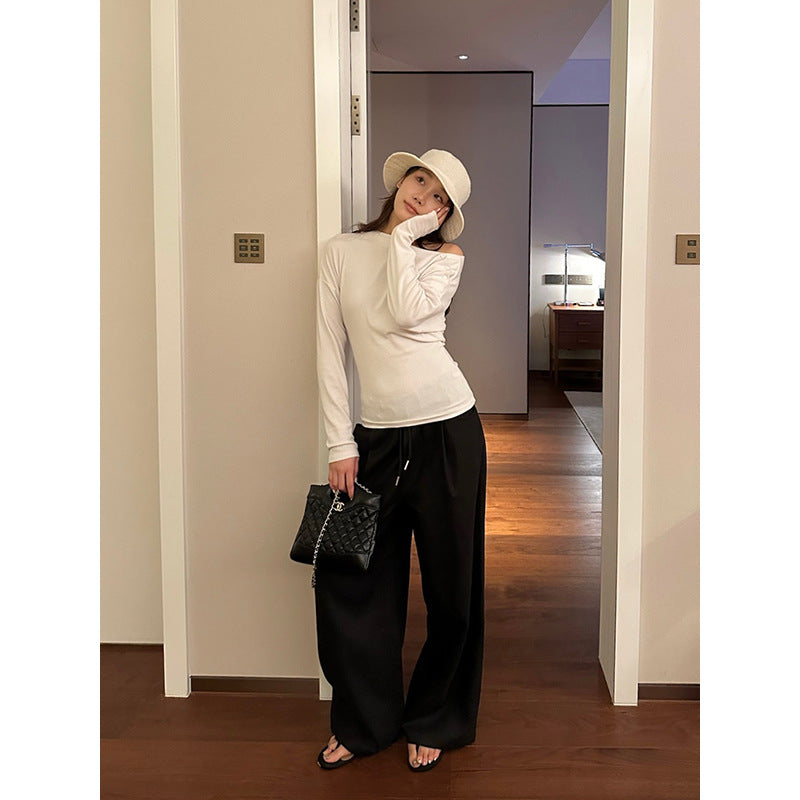 Asymmetric Button Long Sleeve Top R31149