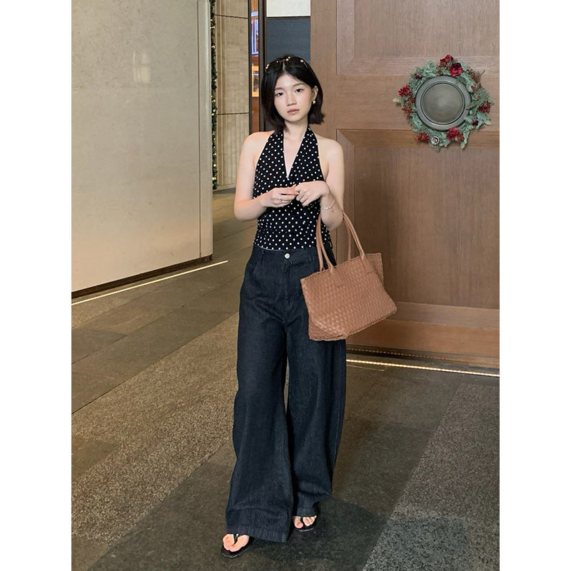 Vintage Wash Oversized Wide-Leg Jeans R31125