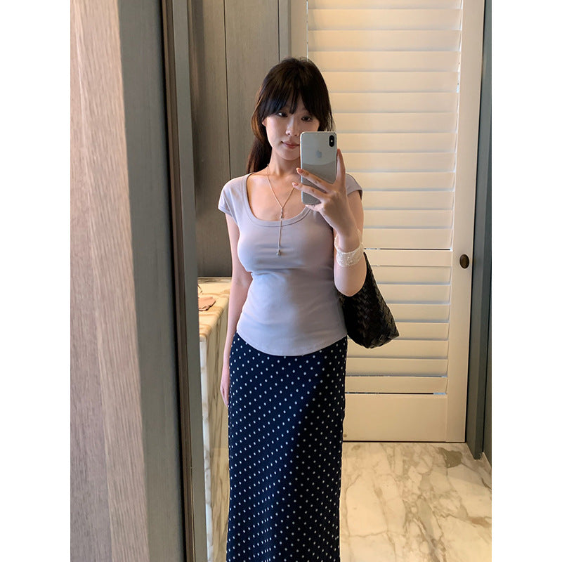 Solid Square Neck T-shirt R31104