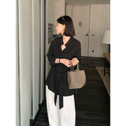 Belted Lapel Tencel Shirt R31163