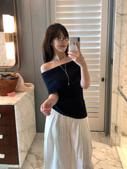 Off-Shoulder Wool Knit Top R31154