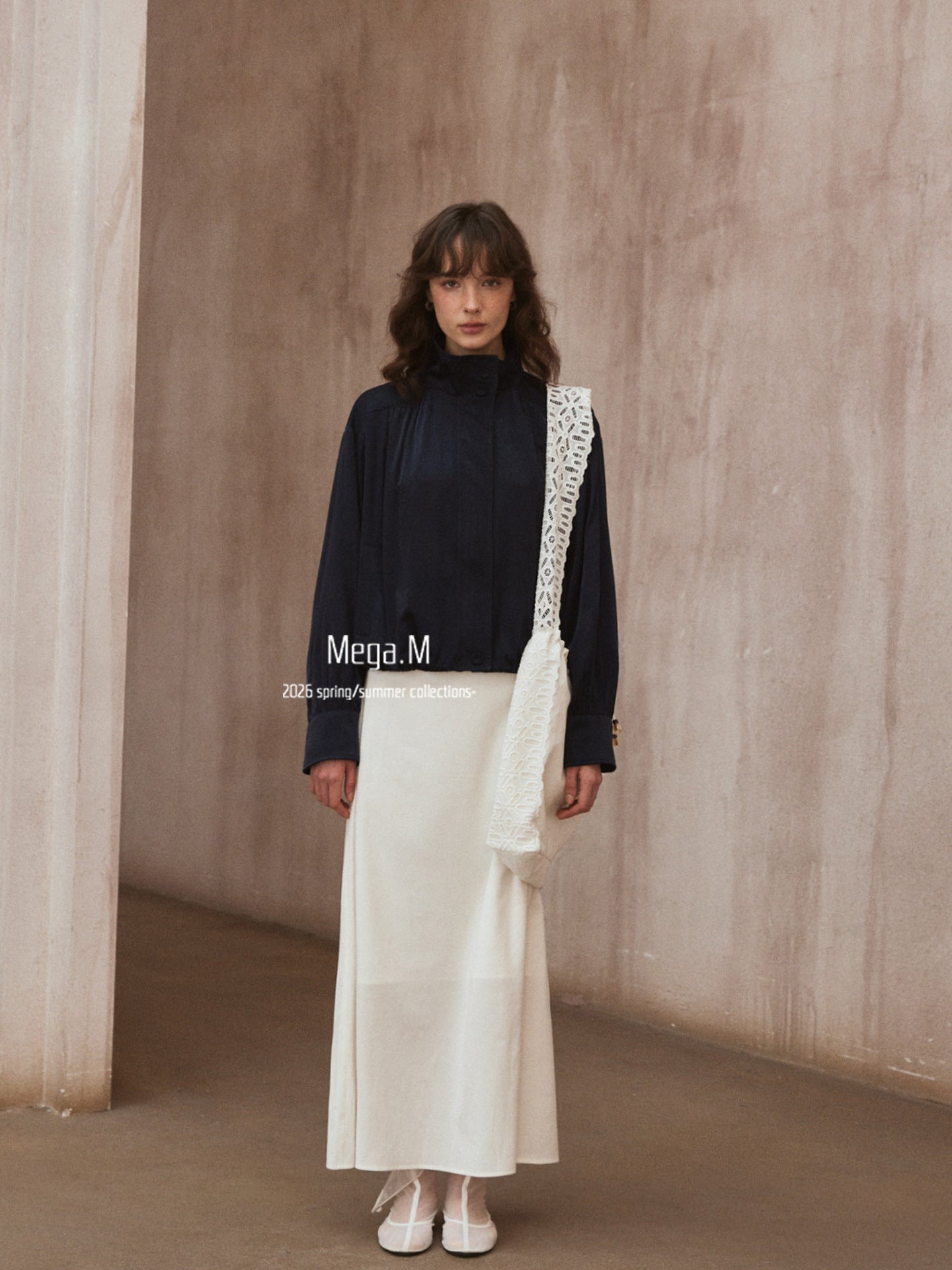 Margo dream, high waist medium and long skirt 2026 spring new Korean simple French A-shaped skirt thirteen lines