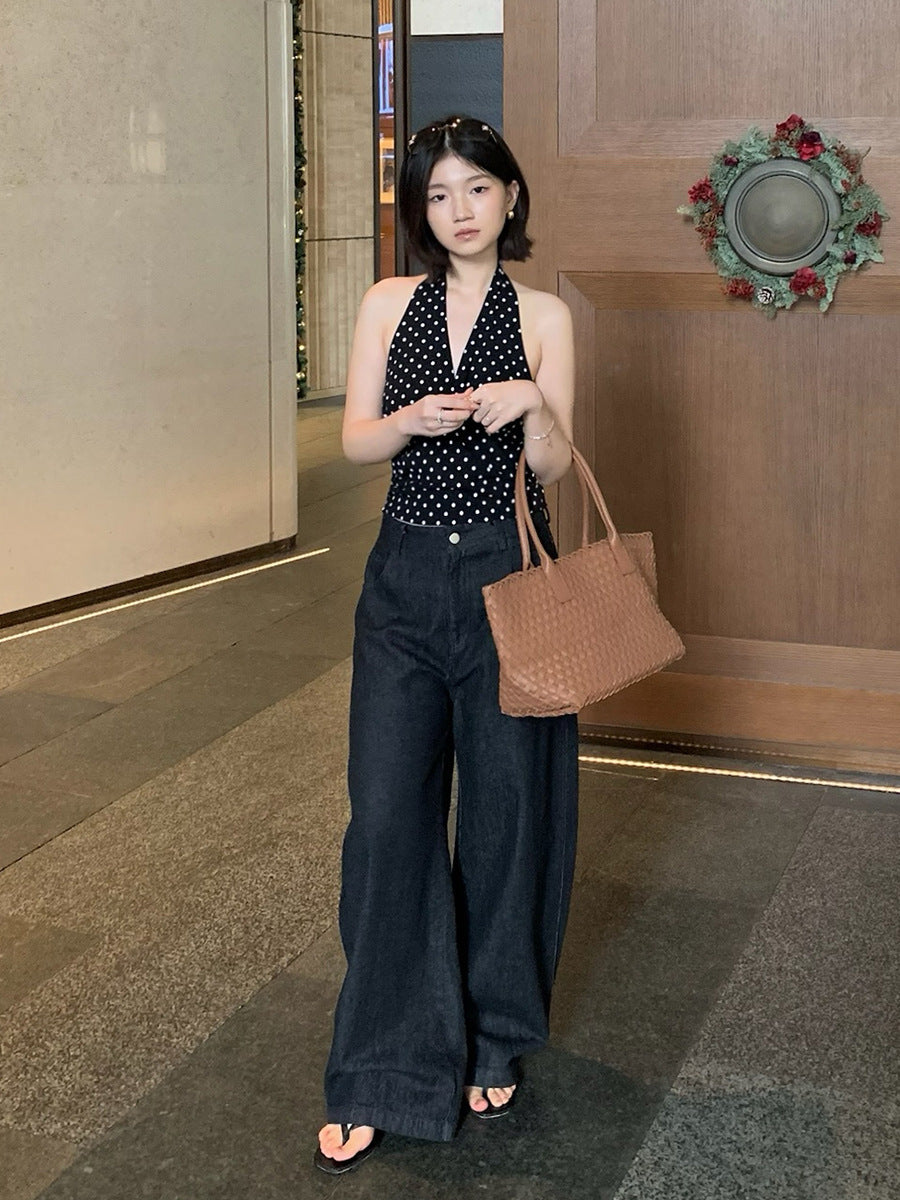 Vintage Wash Oversized Wide-Leg Jeans R31125