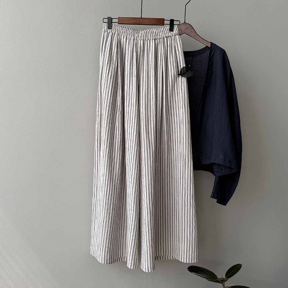 Striped Straight High Waist Wide Leg Pants RH012962
