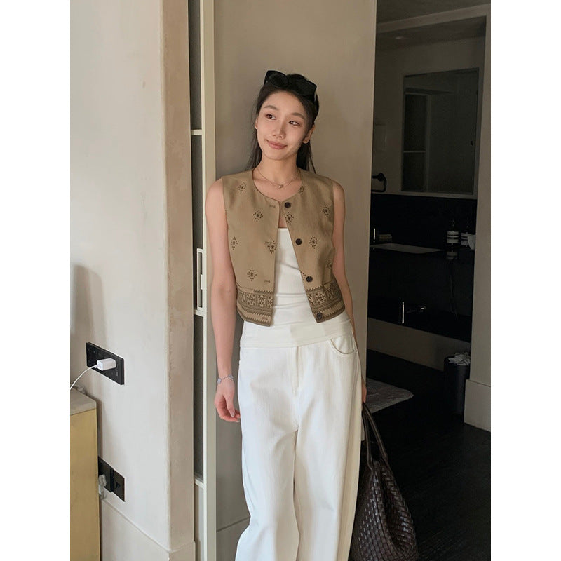 Retro Linen Vest Top R31186