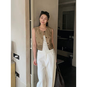 Retro Linen Vest Top R31186