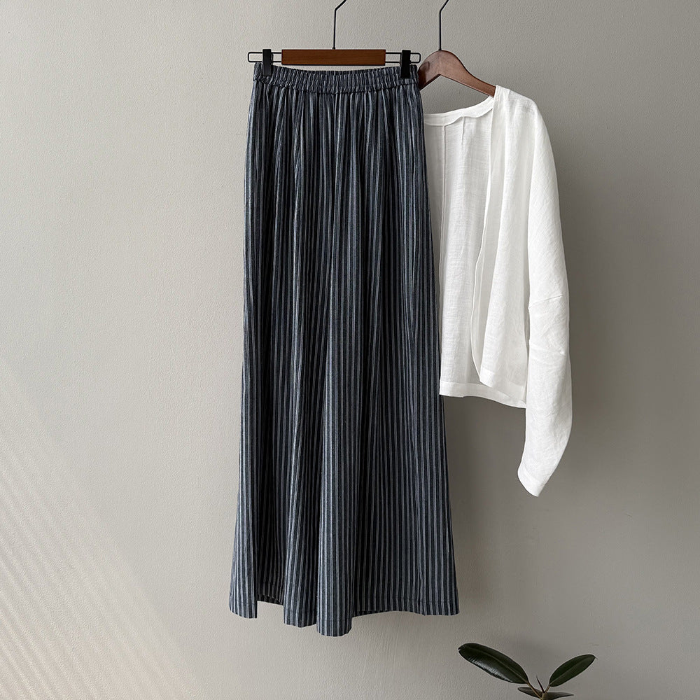 Striped Straight High Waist Wide Leg Pants RH012962