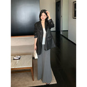 Draped Slim A-Line Long Skirt R31135