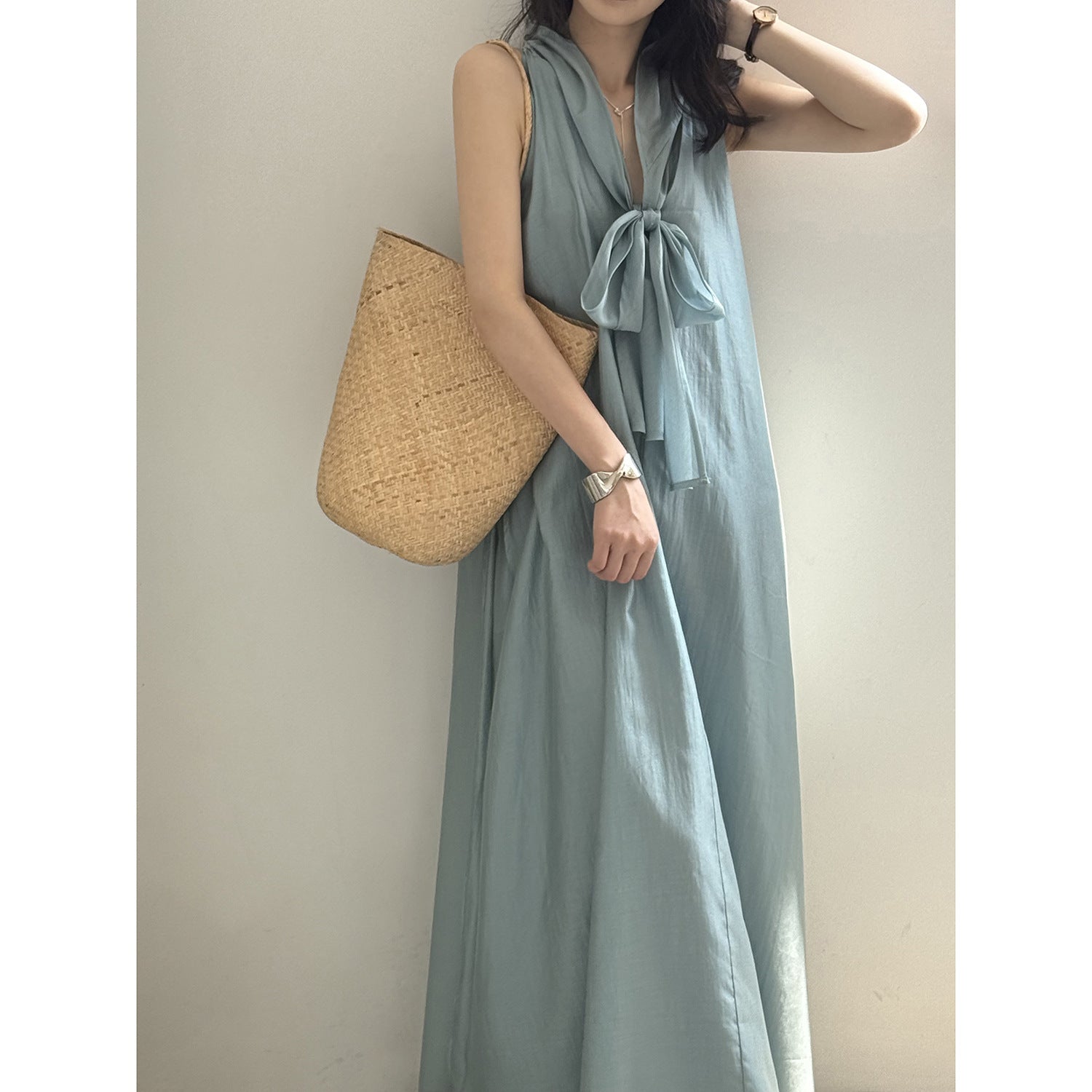Ribbon Neck Dress Women RH013010