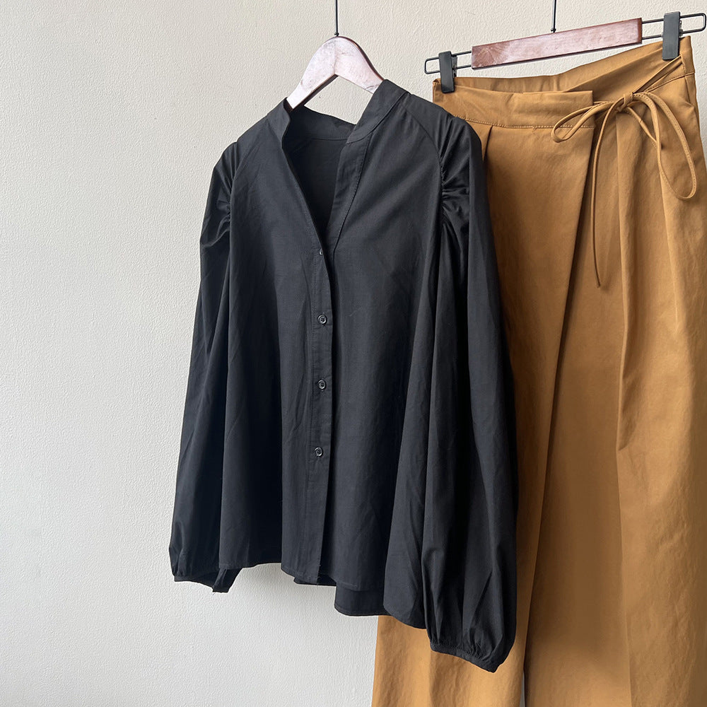 Stand-up Collar Shirt Women RH012972