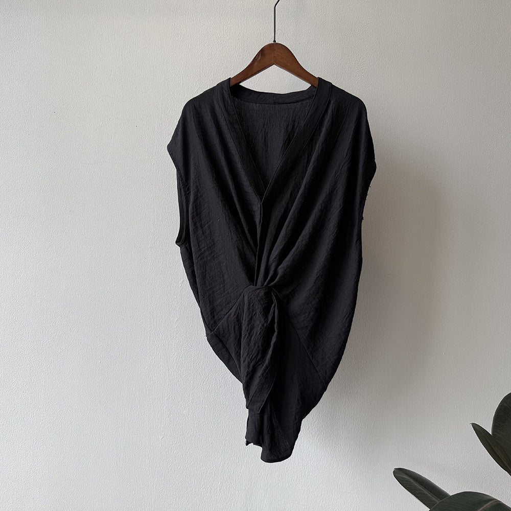 V-neck Knot Vest Shirt RH012968