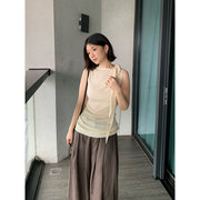 Side Tie Simple Tencel Knit Top R31161