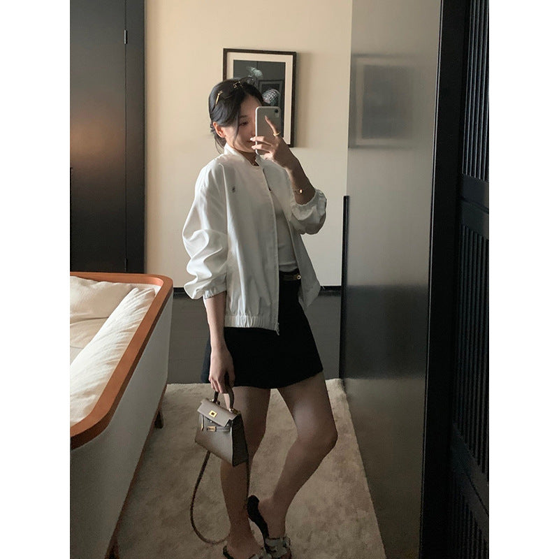 Embroidered Stand Collar Jacket R31138