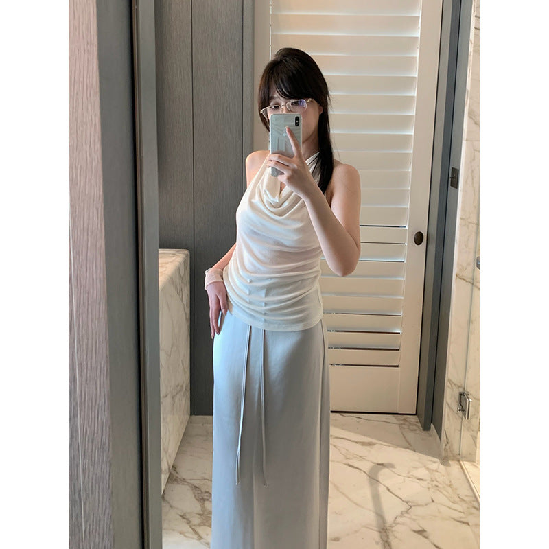 Draped Neck Tencel Tank Top R31139