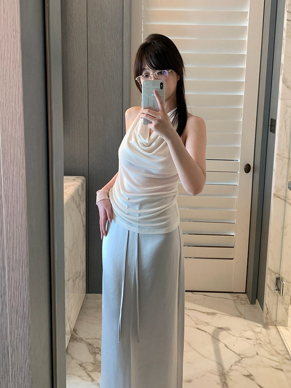 Draped Neck Tencel Tank Top R31139