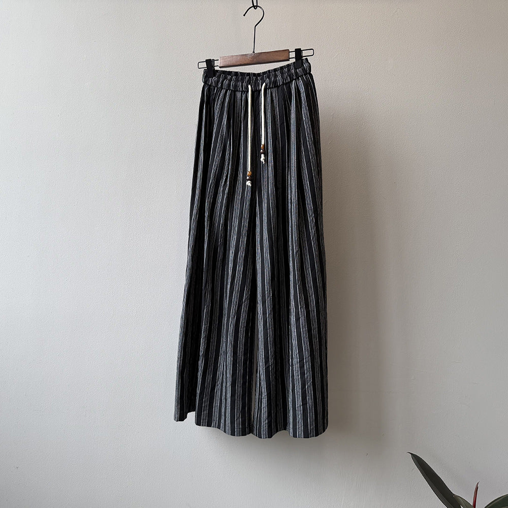 Vertical Striped Wide-leg Slacks RH013006