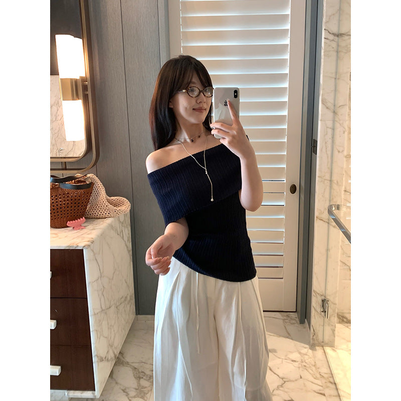 Off-Shoulder Wool Knit Top R31154