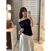 Off-Shoulder Wool Knit Top R31154