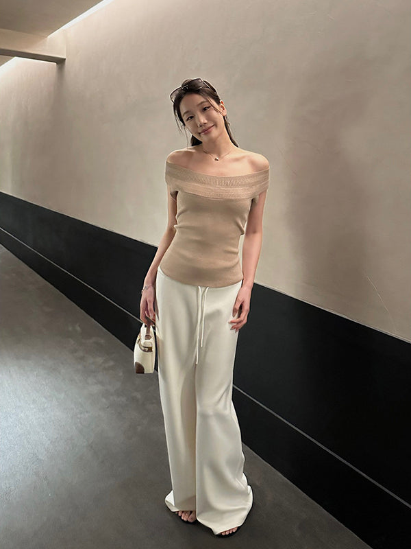 Off-shoulder Knit Top R31112