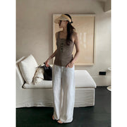 Button Half-placket Knit Vest R31119