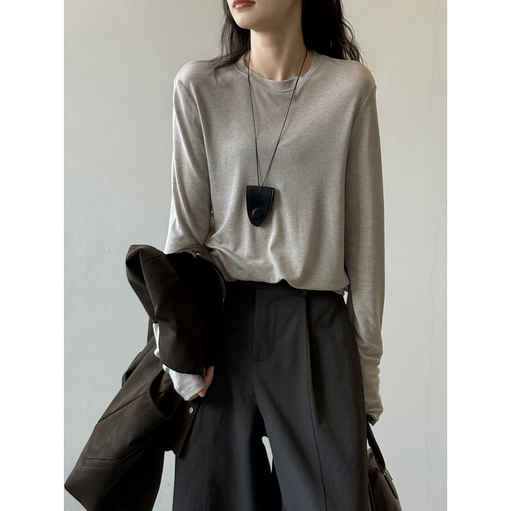 Tencel Wool Long-sleeved T-shirt RH013018