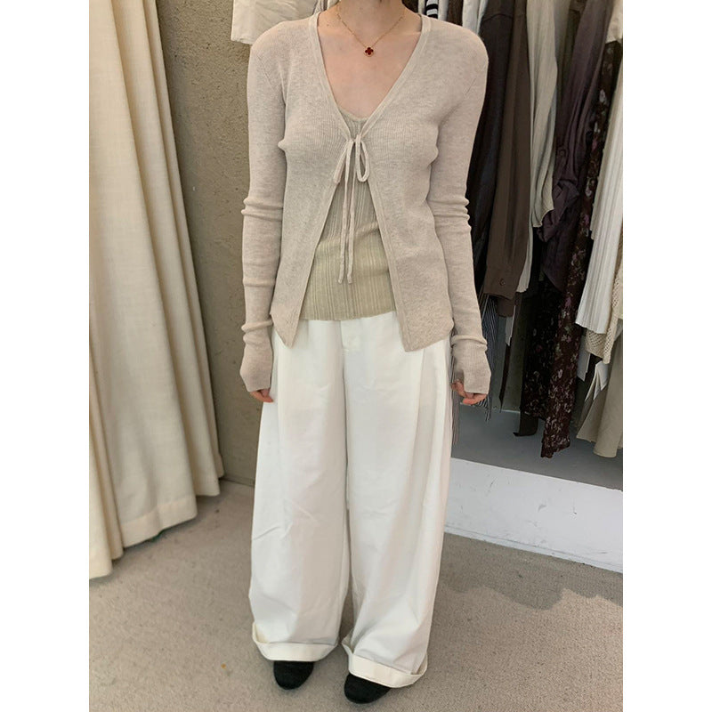 Tencel Wool Tie Knit Cardigan R31171