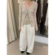 Tencel Wool Tie Knit Cardigan R31171