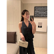 V-neck Vest & Wide-leg Pants Set R31114