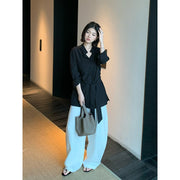 Belted Lapel Tencel Shirt R31163