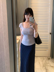 Solid Square Neck T-shirt R31104