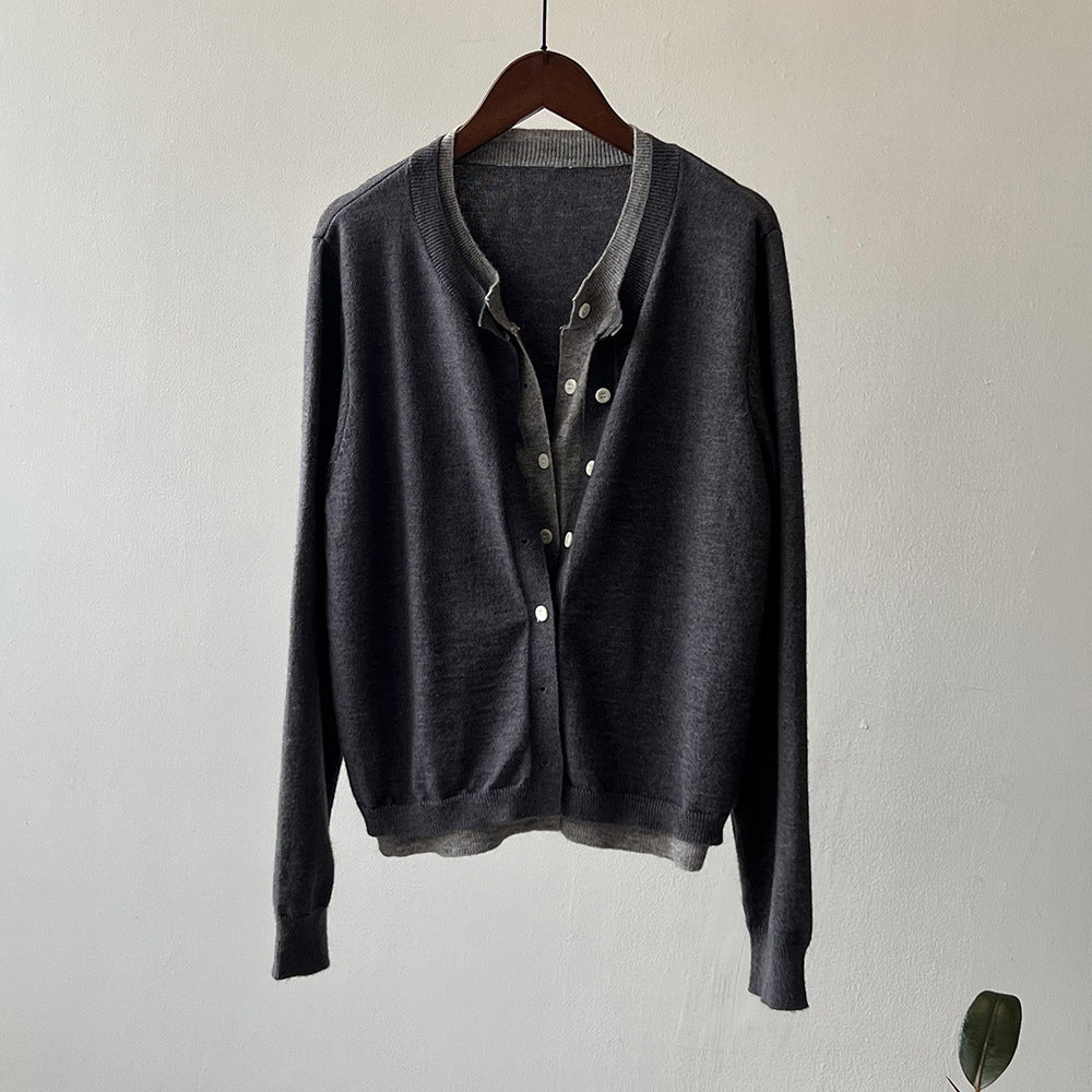 Thin Sweater Jacket Top RH012964
