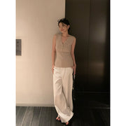 Button V-Neck Knit Vest R31165