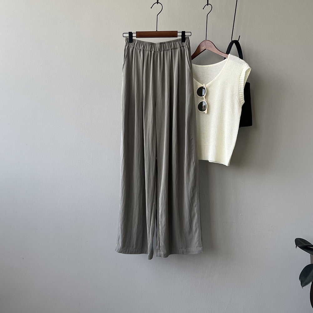 Elastic Waist Straight Trousers RH012979
