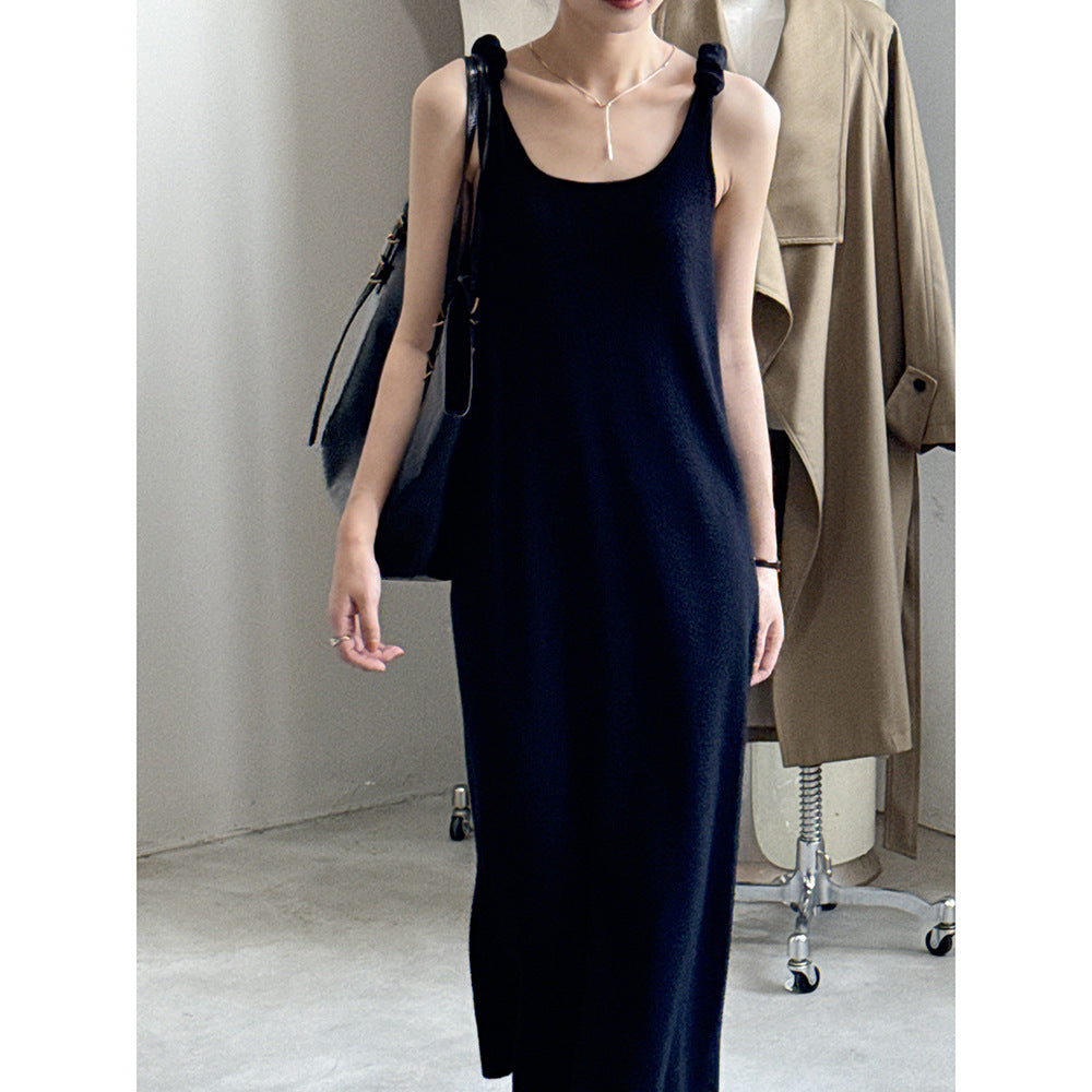 U-neck Knitted Suspender Skirt RH013000