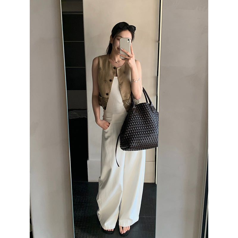 Retro Linen Vest Top R31186