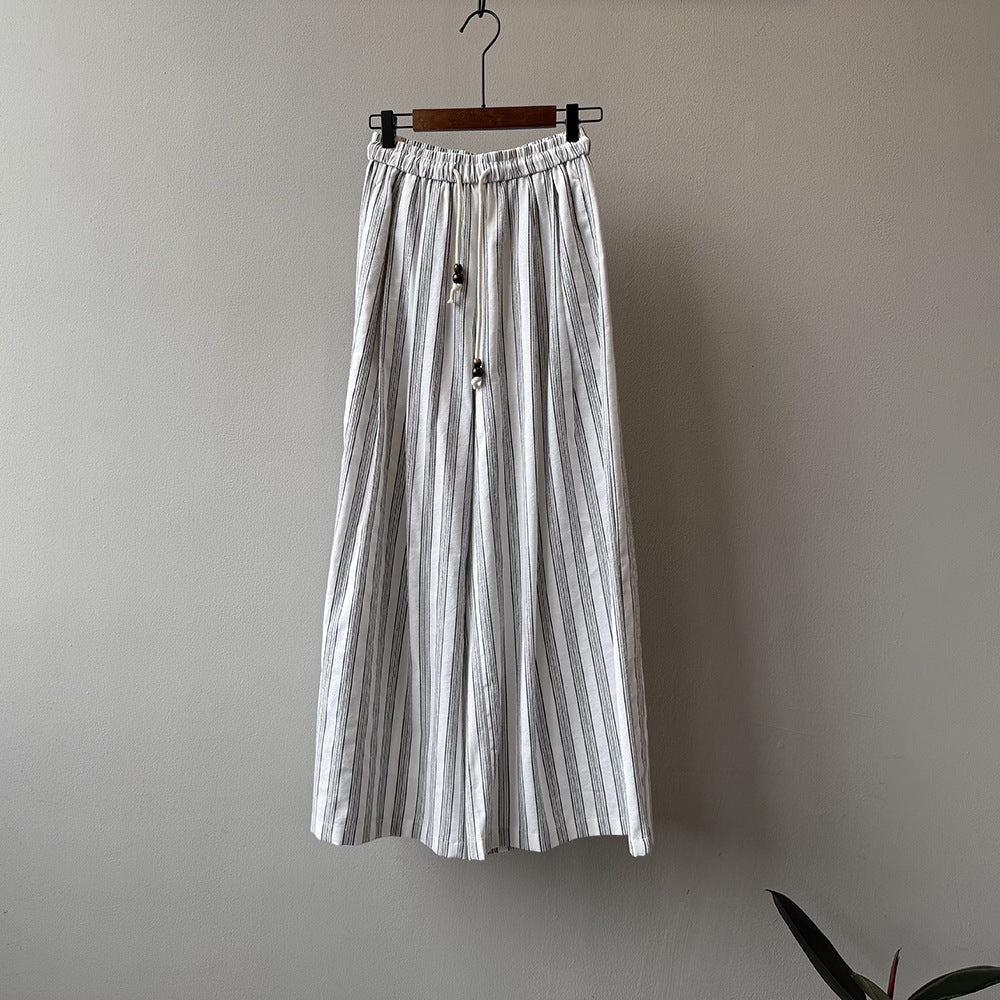 Vertical Striped Wide-leg Slacks RH013006