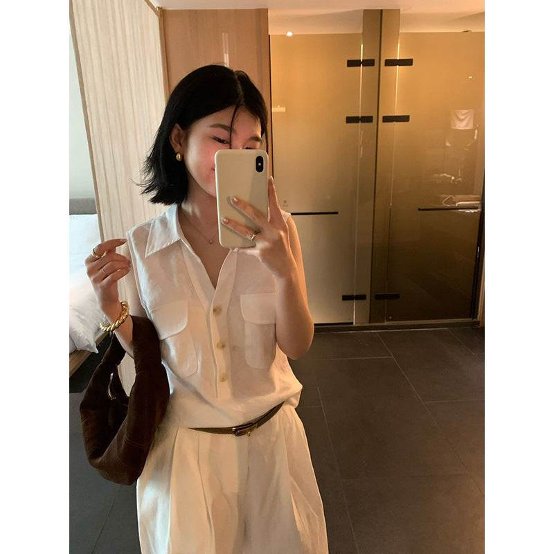 Linen Sleeveless Shirt R31108